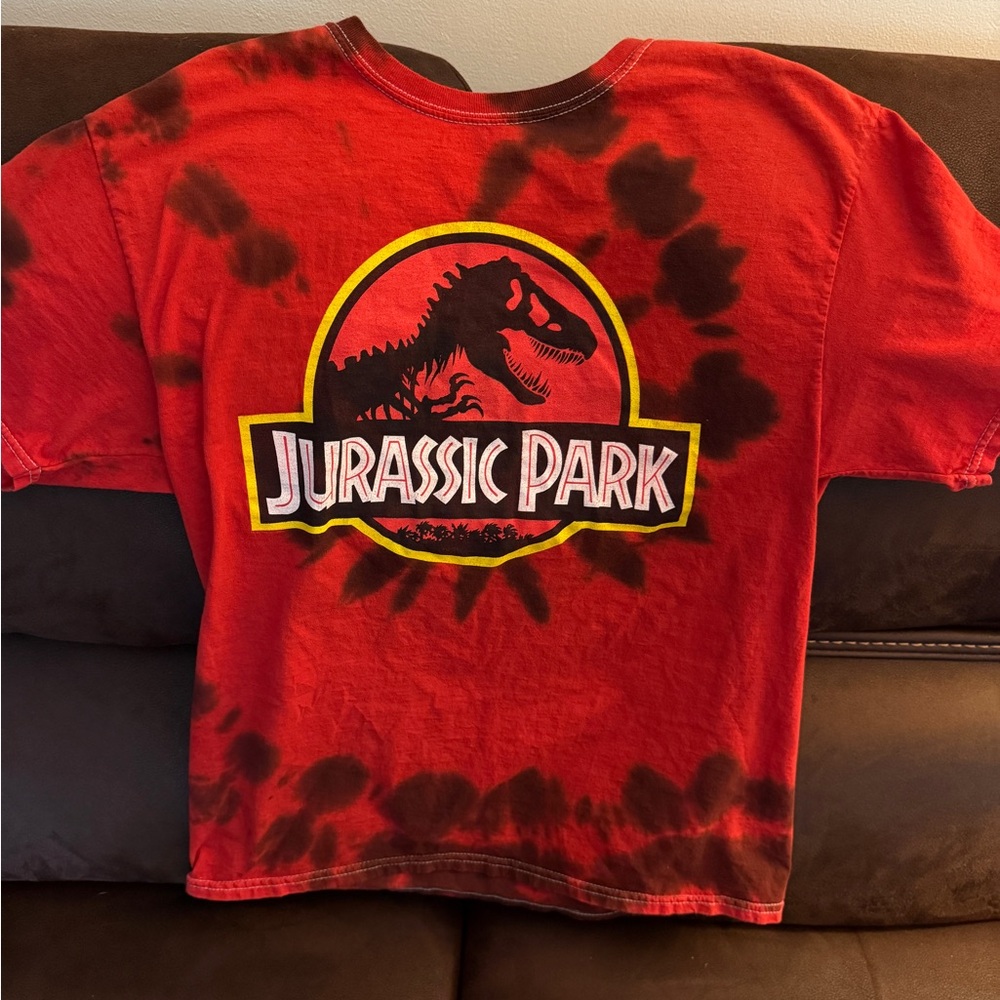 Hot topic Red tye dye Jurassic park t-shirt size small